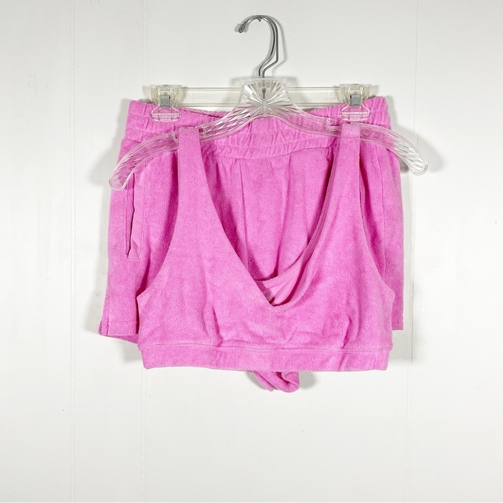 Aerie Pink Sweatshirt Shirt Set Pink Size M 2 Piece